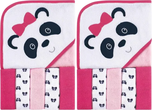 Vista 17 de Luvable Friends Toalla unisex con capucha para bebé con cinco paños, zorro para niños, talla única