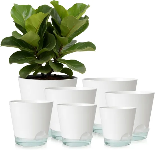 Vista 24 de GARDIFE Macetas de 10/9/8 pulgadas para plantas de interior, macetas auto-regantes, macetas de riego automático, macetas de flores, negras