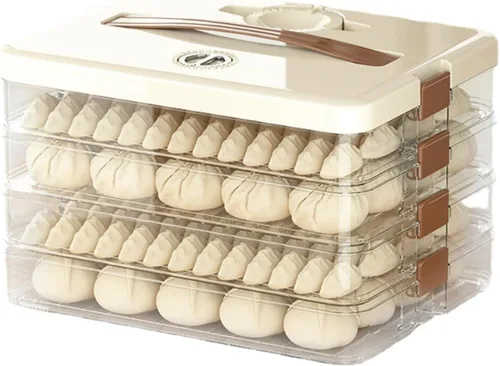Vista 6 de Caja de almacenamiento de bolas de masa hervida de gran capacidad, de plástico transparente, hermético, recipiente de alimentos, suministros