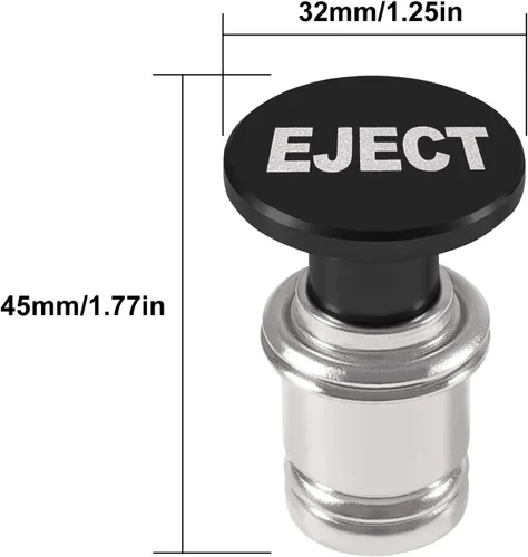 Vista 4 de Botón de expulsión para encendedor de cigarrillos para coche, MELIFE de aluminio anodizado, accesorio de repuesto universal de 12 voltios, se adapta