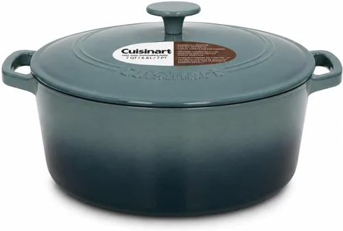 Vista 8 de Cuisinart Freidora de pollo de hierro fundido de 12 pulgadas con tapa, capacidad de 4.5 cuartos de galón, interior esmaltado de porcelana, apta