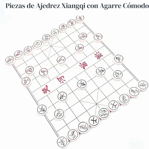 Vista 7 de MAGIKON Juego de ajedrez chino, plástico duro Xiangqi con caja 1.2in piezas
