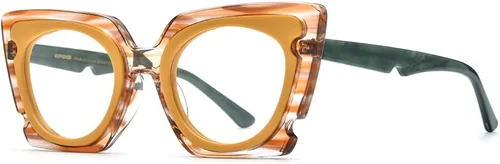 Vista 23 de HEPIDEM Gafas de acetato multicolor degradadas con marco para mujer, gafas grandes grandes 2023