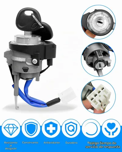 Vista 4 de Conjunto de interruptor de cilindro de bloqueo de encendido apto para Hyundai Elantra 2011-2016