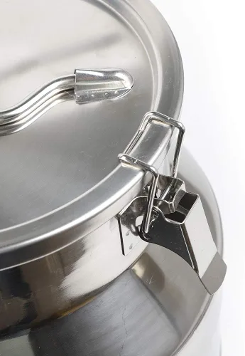 Vista 4 de Lata de leche de acero inoxidable de 12L/3.16 galones, jarra de leche resistente, cubo de leche con tapa, barril de fermentación comercial
