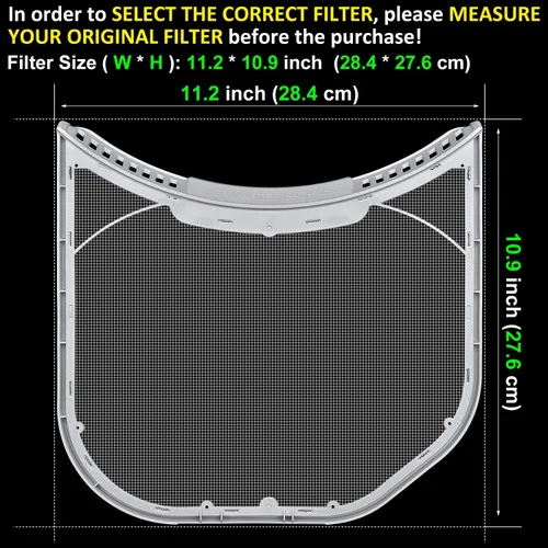Vista 2 de ADQ56656403 - Filtro de pelusa de repuesto para secadoras LG y WashTowers, trampa de pantalla de pelusa para secadora ultra duradera, compatible