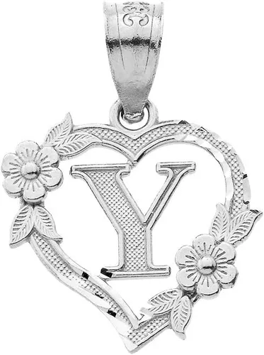 Vista 23 de Colgante de plata de ley con inicial de corazón para mujer, colgante de letra para mujer