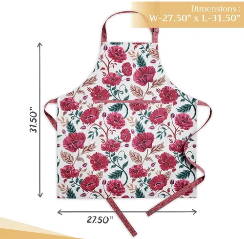 Vista 1149 de Maison d' Hermine Delantales para mujer con bolsillo, 100% algodón (27.50 x 31.50 pulgadas)