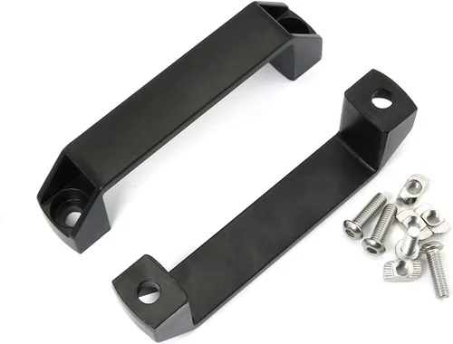 Vista 7 de Paquete de 2 manijas de aleación de aluminio negro rectangular industrial para accesorios de perfil de extrusión de aluminio serie 20, 3.543 in