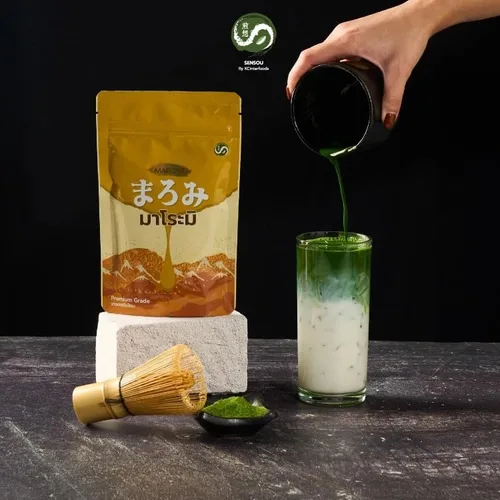 Vista 4 de Polvo de matcha Shizuoka de grado prémium Auténtico té verde japonés para lattes, batidos y horneados, sabor suave a Umami, bolsa resellable