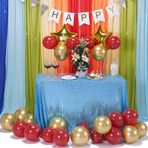 Vista 36 de Mantel de lentejuelas color azul bebé de 50" Cubierta de mesa con purpurina redonda color azul claro de lentejuelas metálicas Sobremanteles de mesa