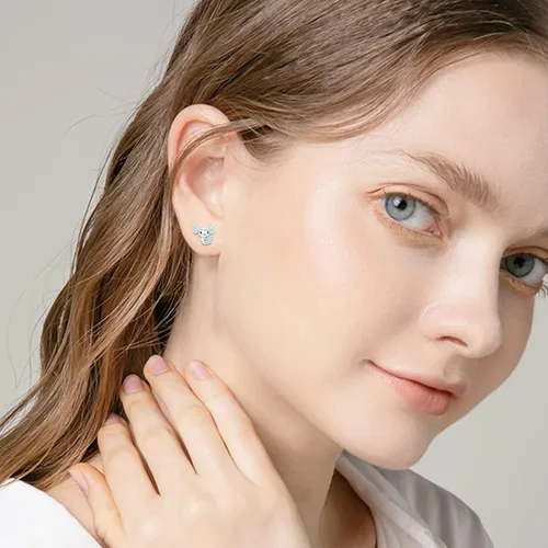 Vista 2 de 925 Sterling Silver Axolotl Earrings White GoldRose Gold Axolotl Jewelry for Women Girls PinkBlue Axolotl Gifts