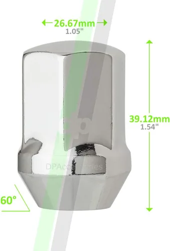 Vista 3 de DPAccessories LCB3D3H-O- 04PAR tuercas para automotores., Cromado