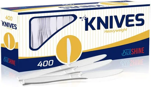 Vista 9 de BluShine Paquete de 400 tenedores desechables de plástico blanco extrapesados, utensilios de cubiertos blancos resistentes, fiestas, cenas