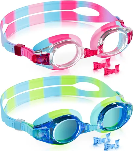Vista 31 de Aegend - Paquete de 2 gafas para niños, gafas de natación para niños de 4 a 16 años, niños y niñas jóvenes, gafas de piscina antivaho, impermeables