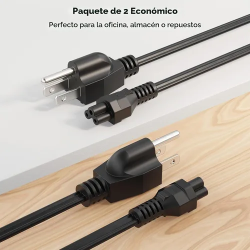 Vista 6 de Cable Matters Paquete de 2 cables de alimentación 16 AWG 13A de 3 clavijas