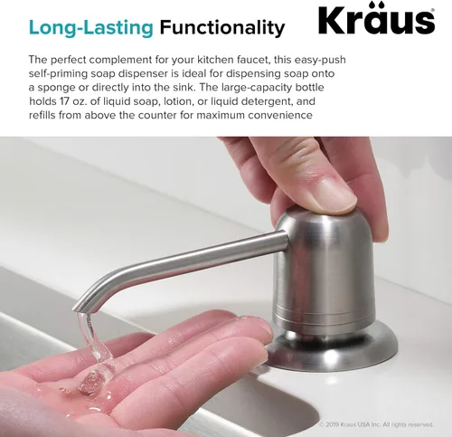 Vista 5 de KRAUS Dispensador de jabón y loción de cocina en acero inoxidable, KSD-32SS