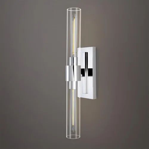 Vista 14 de Apliques de pared cromados, apliques de baño de 22.8 pulgadas, apliques de pared para interiores arriba y abajo, juego de dos apliques de pared