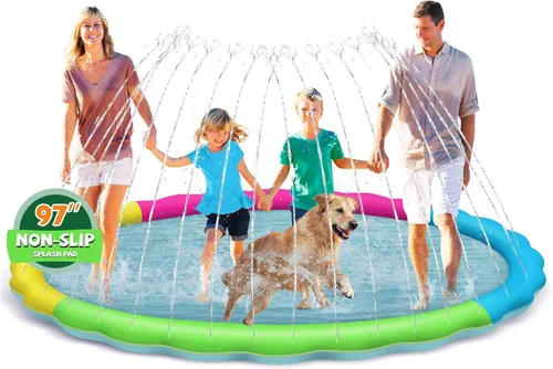 Vista 10 de Almohadilla de salpicaduras para niños y perros, 97 pulgadas, almohadilla de salpicaduras extra grande para niños de 1 a 3 años y niños de 4 a 8 Azul