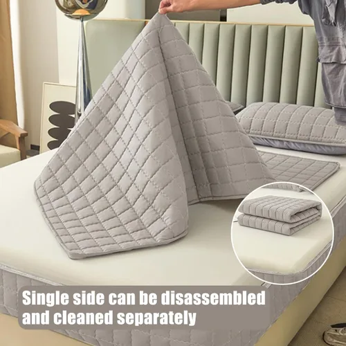 Vista 7 de Customizable Zipper Mattress Protector 6-Side Full Wrap Quilted Cover Breathable Encasement Anti-Dust Washable Fitted Sheet(Pink,120 * 200cm+10)