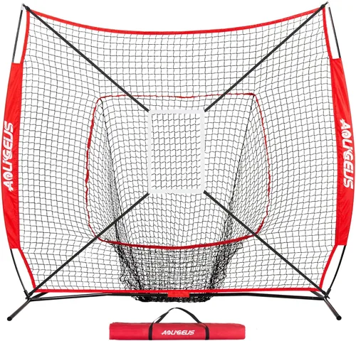 Vista 14 de 7'X7' Baseball Softball Practice Net,Pitching Net,Batting Net,with Baseball Tee,Bonus Strike Zone and Bow Frame,for Hitting,Pitching, Catching
