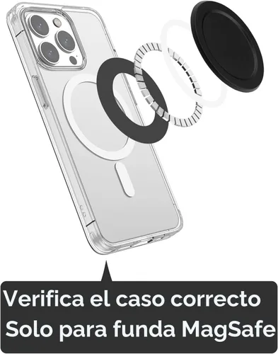Vista 2 de metisinno Base magnética básica compatible con agarres de teléfono PopSocket y fundas MagSafe para iPhone, color negro