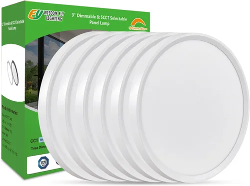 Vista 9 de 4PK - Lámpara LED de techo empotrada de 9 pulgadas, 18 W, 1860 lm, 3000 K/4000 K/6000 K CCT seleccionable, panel plano redondo de bajo perfil