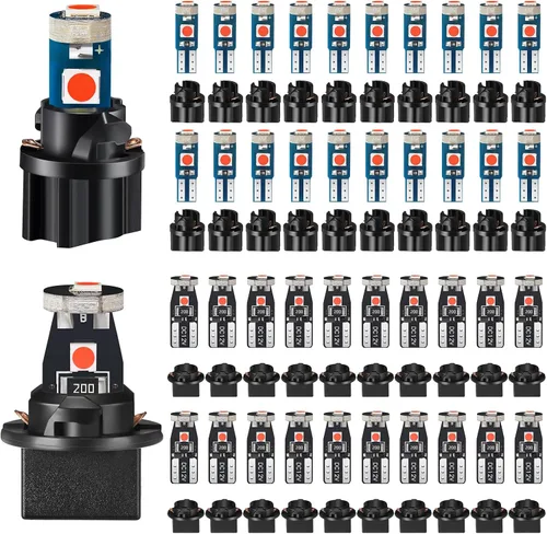 Vista 8 de BBTO Juego de 20 bombillas LED T5 T10 con enchufe giratorio, para instrumentos, para salpicadero, luces LED para interiores de automóvil, tablero