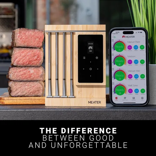 Vista 8 de MEATER Pro XL: Termómetro inteligente inalámbrico para carne 4 sondas multisensoriales Bluetooth y WiFi Resistencia al calor de 538°C