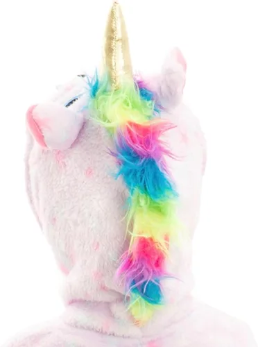 Vista 7 de Funstuff Animales Unicornio Bebé Niñas Fleece Zip Up Cosplay Traje de Piel Mono Woobie Tail Recién Nacido a Niño Grande