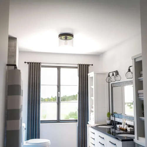 Vista 2 de Kenroy Home 91837ORB Capri 1 Lt Mount Lg Pan Flushs, mediano, bronce ennegrecido aceitado