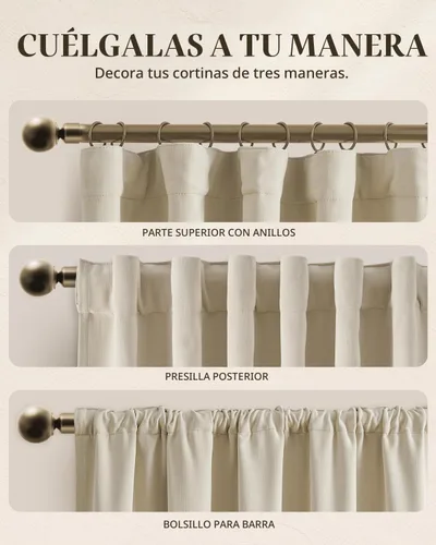 Vista 6 de jinchan Cortinas opacas de felpilla para dormitorio, cortinas beige para sala de estar, juego de 2 paneles de 84 pulgadas de largo, con aislamiento