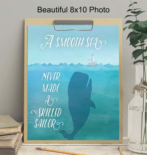 Vista 3 de Decoración de pared con cita inspiradora, póster motivacional de arte de pared de 8 x 10, decoración de habitación para casa de lago o playa, frase