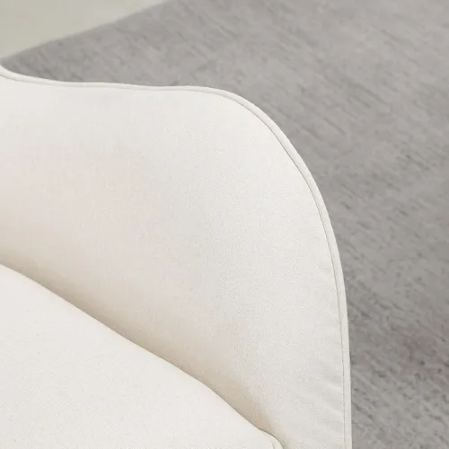 Vista 9 de HOMCOM Mecedora de tela, silla decorativa Mid-Century Wingback