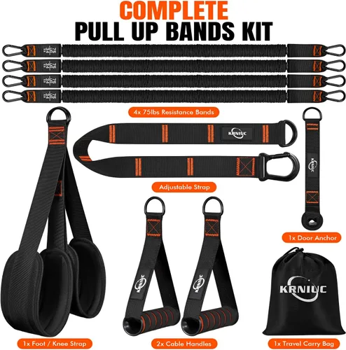 Vista 8 de Pull Up Assistance Bands, Resistance Bands with Handles, Heavy Duty Pull Up Bands for Home Gym, Height Adjustable Chin Up Bar Assist Bands for Arm