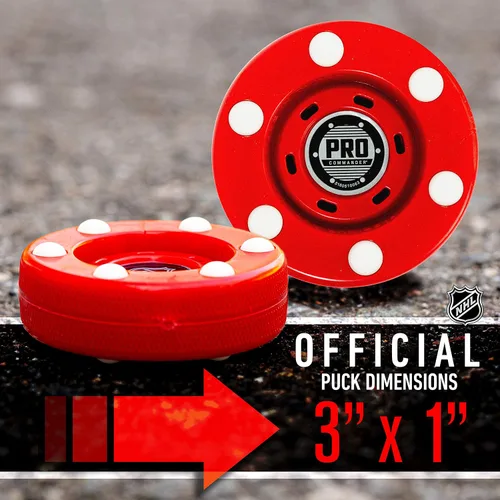 Vista 2 de Franklin Sports NHL - Discos de hockey sobre ruedas de calle, Pro Commander - Discos de hockey sobre ruedas para exteriores para práctica + Rojo - 1