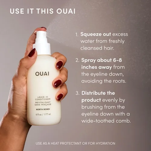 Vista 9 de OUAI Women's North Bondi Leave In Conditioner, Off White, One