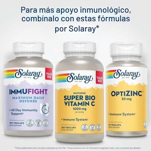 Vista 6 de Solaray Vitamina C tamponada Super Bio de 1000 mg, vitamina C de liberación temporal de dos etapas con bioflavonoides, suplemento de apoyo
