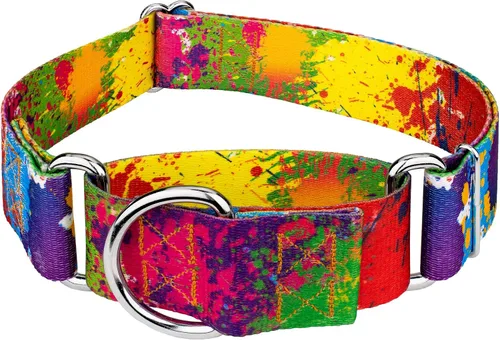 Vista 13 de Country Brook Petz - Collar para perro Martingala con mandala bohemio azul, colección Groovy con 12 diseños lejanos (1 1/2 pulgadas, mediano)