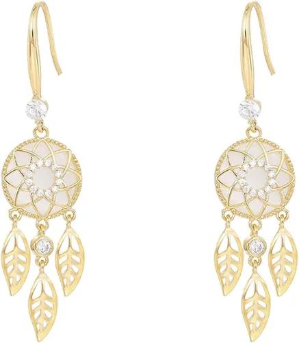 Vista 8 de Aretes de borla de cadena de lentejuelas de oro de 18 quilates con diamante brillante, aretes colgantes de borla de lentejuelas brillantes, aretes