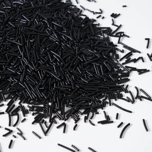Vista 5 de Chispas negras, chispas de confeti negro para decorar pasteles, chispa redonda para cupcakes, helados, rosquillas, galletas, chocolate (120g/4.23oz)