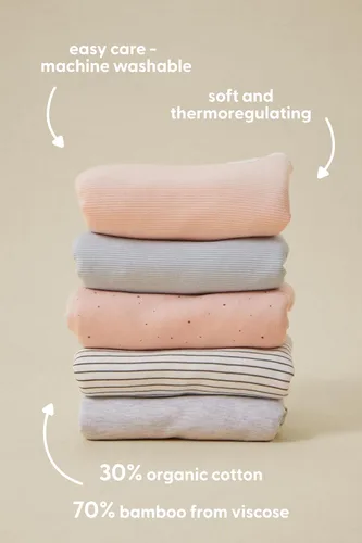 Vista 5 de MORI Body tipo kimono de manga larga para bebé para niños y niñas, transpirable, unisex, suave, con botones sin níquel