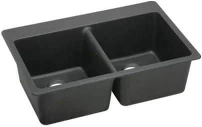 Vista 5 de Elkay Quartz Classic ELG3322GS0 Greystone - Fregadero de montaje superior con doble cuenco Piedra gris