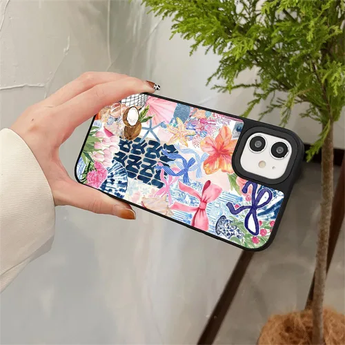 Vista 6 de Funda para iPhone 7 Plus/8 Plus, diseño moderno y estético de playa costera, parte trasera de policarbonato duro brillante, parachoques de TPU