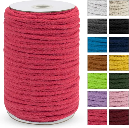Vista 29 de JeogYong Cuerda trenzada de macramé de 0.197 in x 295 pies, cuerda de algodón trenzada natural de 8 hebras, cuerda de macramé de colores para colgar