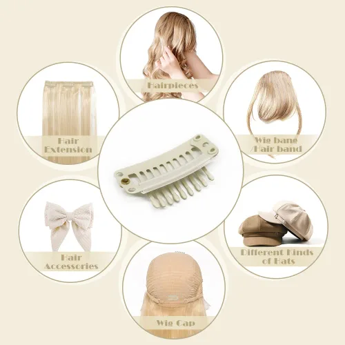 Vista 6 de Dreamlover - Clips para extensiones de cabello, clips para peluca con 9 dientes, 30 piezas