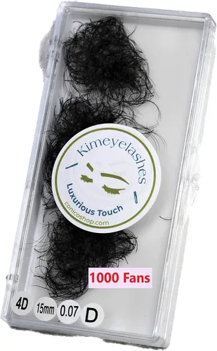 Vista 9 de 6D - 0.07 C y D Curl 1000 Abanicos de volumen prehechos sueltos, extensiones de pestañas hechas a mano, suministros de volumen ruso para abanicos