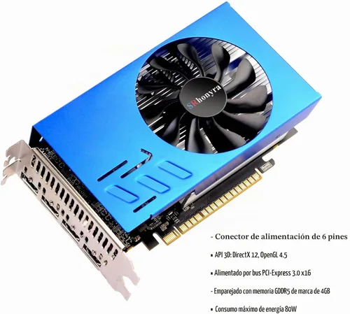 Vista 7 de Tarjeta Gráfica GTX 1050 Ti 4GB GDDR5 4HDMI GTX1050Ti 4G