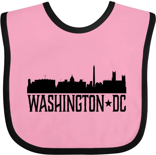 Vista 11 de inktastic Washington DC Skyline Cities Baby Bib Brezo y Negro