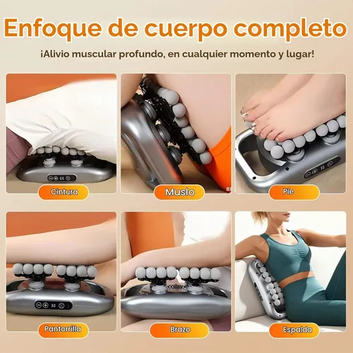 Vista 7 de Juego de pistolas de masaje de 48 cabezas, masajeador de percusión de tejido profundo con 9 modos y 9 niveles de intensidad, pistola de masaje